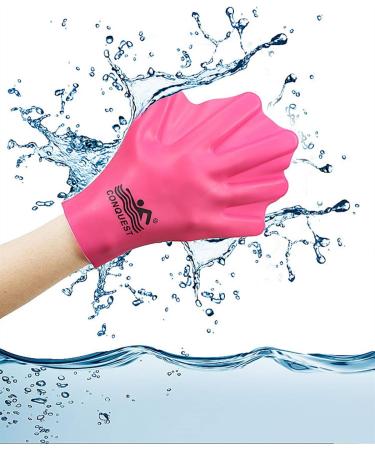 EXCEREY Silicone Webbed Swimming Gloves - Red M - Adult & Kids Water Training Gloves - Buy Online on GoSupps.com