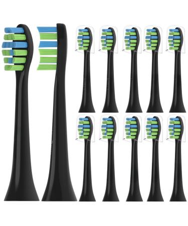 10 Pack Toothbrush Replacement Heads Compatible with 7AM2M AM101/AM105 Electric Toothbrush Soft Brush Bristles Black 1 Count (Pack of 10) Black