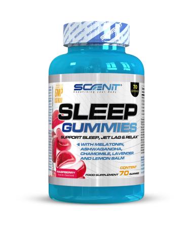 SLEEP Gummies - 70 Sleep Gummies - 5 Key Ingredients - Raspberry Flavor - Melatonin Gummies - With Melatonin Ashwagandha Chamomile Lemon Balm & Lavender - Melatonin Gummies 1mg