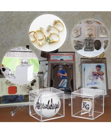 3pc Clear Acrylic Championship Ring Display Case - Golf Ball Showcase with Mini Card Stand Holder - Jewelry & Sports Memorabilia Storage Box - Buy Online on GoSupps.com