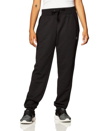 Champion Women's Powerblend Joggers, Script Logo Large Black