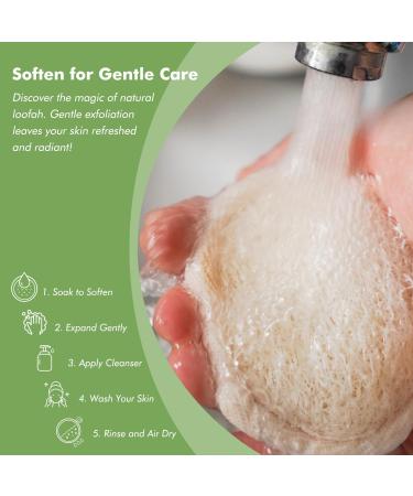 Natural Loofah Face Exfoliating Scrubber - 12 Pcs Organic Shower Pads for Smooth Glowing Skin - Men's & Women's Facial Cleansing Massage Brush - Buy Online on GoSupps.com