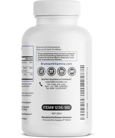 Bronson Calcium 1200 MG Per Serving Sustained Release with Vitamin D3 1000 IU Vitamin D3 Per Serving Non-GMO, 180 Tablets 180 Count (Pack of 1) - Buy Online on GoSupps.com