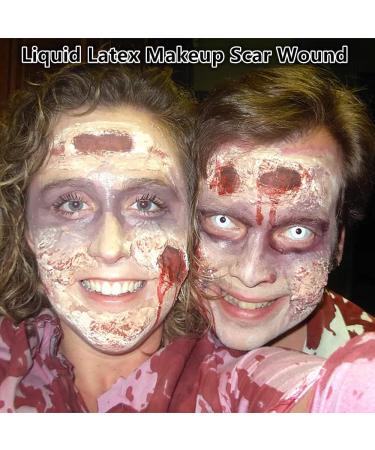 Mysense Liquid Latex SFX Makeup Halloween Monster Zombie Special Effects Makeup For Scar Cut Wound Peeling Skin Wrinkes Stipple Burns Blisters White 1 OZ 30 Ml Clear White - Buy Online on GoSupps.com