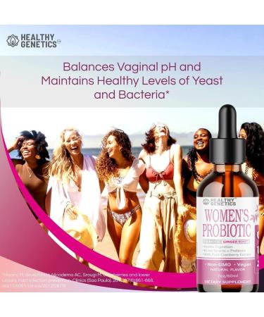 Healthy Genetics Liquid Probiotics for Women | Prebiotic + Cranberry + Probiotics for Digestive Health | Acidophilus Probiotic | Dairy Free | Vegan | Non-GMO | Gluten Free | 30 Servings - Buy Online on GoSupps.com