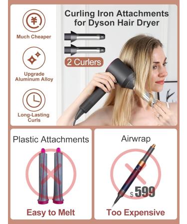 Automatic Curling Wands Attachments for Dyson Supersonic | 2 Curlers Waver Tool Comb & Heat-Resistant Glove International Shipping Available - Buy Online on GoSupps.com
