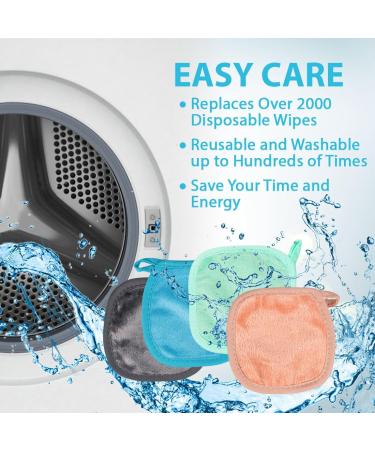 Orighty Reusable Makeup Remover Pads 24 Pack Microfiber Makeup Remover Cloths Cotton Rounds Eco-friendly Face Pads for All Skin Types Makeup Wipes for Facial Cleansing Ideal Gift for Women 5 x 5  - Buy Online on GoSupps.com