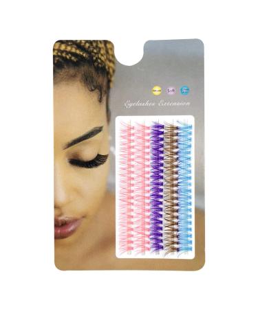 AMSDCN 100 Bundles EyeLashes Extension Blue Purple Russia Volume cilia (14mm 0.07mm-30D mix colors) - Buy Online on GoSupps.com