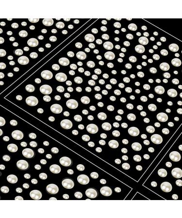 Creatrill 1920 Pcs Flatback Pearls for Crafts - Self Adhesive Nail Art Gems Stickers - Mixed Size Pearl White (3mm/4mm/5mm/6mm) - Buy Online on GoSupps.com