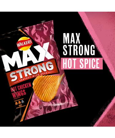 Walkers Max Hot Chicken Wings 140G - Spicy Potato Crisps - Buy Online on GoSupps.com