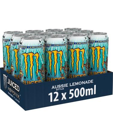 Buy Monster Energy Juiced Aussie Style Lemonade - Caffeinated Citrus Energy Drink (12 x 500ml) - Refreshing & Convenient International Shipping Available - Buy Online on GoSupps.com