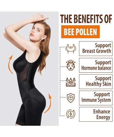 Nextdia Bee Pollen for Breast Growth Organic 1000mg + Vegan Super Methylated B Complex Vitamin Gummies for Women - Buy Online on GoSupps.com