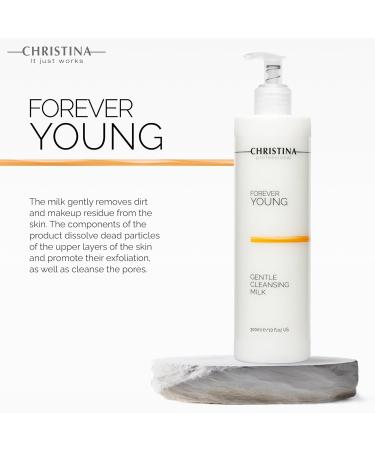 Christina Forever Young Gentle Cleansing Milk with Retinol | Anti-Aging Nourishing Formula for Dry Skin | Glycolic Acid Vitamin A & E | 24-Hour Care for Ages 30-45 | 300ml - Buy Online on GoSupps.com