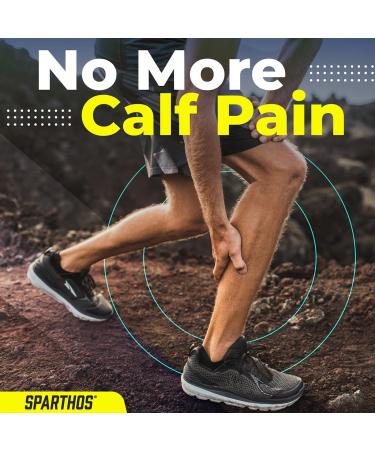 Spartos Calf Compression Sleeves (Pair) Medium - Shin Splint & Calf Pain Relief - Sports Support for Running, Cycling, Yoga - Black-M (Pack of 2) - Buy Online on GoSupps.com