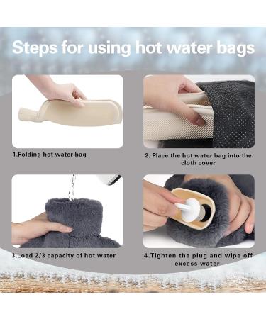 Uqtuko Electric-Free Foot Warmer - 2L Hot Water Bottle for Feet 2-in-1 Soft & Warm Foot Heater for Men & Women (Gray 38x32cm) - Ideal for Cozy Comfort Anywhere - Buy Online on GoSupps.com