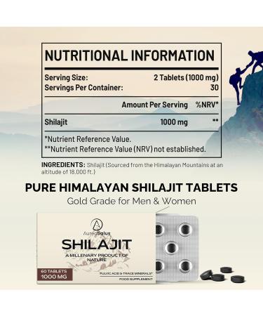 AureaSalus Shilajit Tablets 30 000mg 60 Counts Himalayan Shilajit Tablets (1000mg Per Serving) Rich in 85+ Minerals & Fulvic Acid More Convenient Than Shilajit Resin (60 Tablets) - Buy Online on GoSupps.com