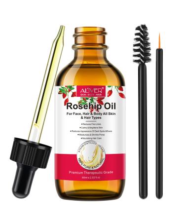 SOLOTREE Rosehip Oil for Face Skin Moisturizer Rosehip Oil Nourishing Hair Care Rosehip Oil For All Skin & Hair Types 2.02 FL.OZ