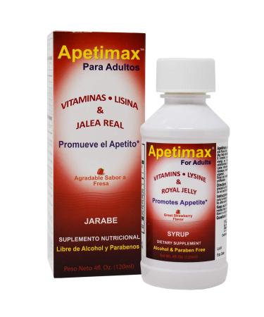 Apetimax Vitamins Lysine Royal Jelly Promotes Appetite Syrup for Adults and Kids (4oz for Adult) 4 Fl Oz (Pack of 1)