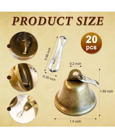 20PCS Jingle Craft Bells with Spring Hooks - Brass Bells for Crafts - Hanging Doorbell Wedding Decor - Christmas DIY Favor - 1.65 x 1.5 Inch Bronze - Buy Online on GoSupps.com