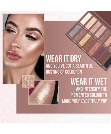 Lamora Au Naturel 16-Color Pro Eyeshadow Palette - Matte + Shimmer - Highly Pigmented Professional Makeup for Natural Bronze Smoky Eye Look - Buy Online on GoSupps.com