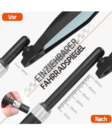 Buy Foldable Bicycle Mirror for E-Bike 360 Adjustable Retractable Handlebar Mount Glare Protection Fits 20-23mm | MTB Left Side - Buy Online on GoSupps.com