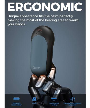 OCOOPA Fast-Charging Hand Warmers, 10000mAh Handwarmer with PD & QC 3.0 Rechargeable Hand Warmer Supercar Design Heating time 15 Hrs Perfect for Outdoor Activities Brilliant Winter Gift Sky Gray - Buy Online on GoSupps.com