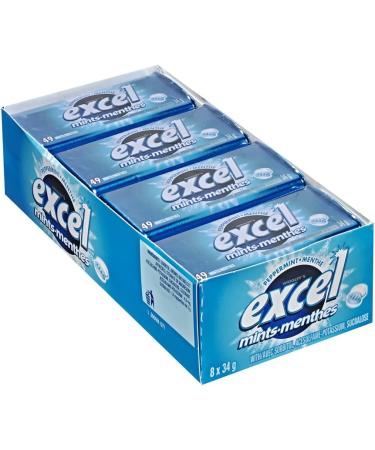 Excel Mints Peppermint 34gm Tin 8 Count Peppermint Spearmint - Buy Online on GoSupps.com