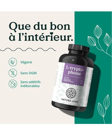 NATURE LOVE L-tryptophan - 240 capsules - highly dosed with 500mg per capsule - vegan laboratory-controlled and produced in Germany - without unnecessary additives - Buy Online on GoSupps.com