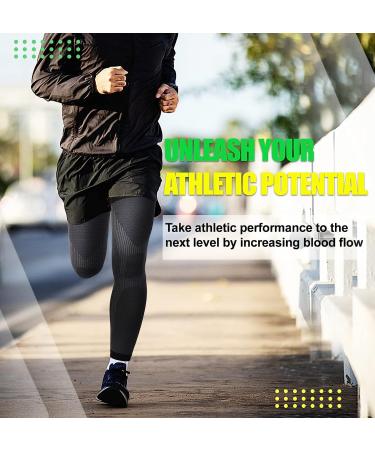 KEKING Full Leg Compression Sleeves 20-30mmHg Graduated Support | Unisex Thigh High Stockings for Running & Basketball | Reduce Varicose Veins & Swelling | 1 Pair (Black, Medium) - Buy Online on GoSupps.com