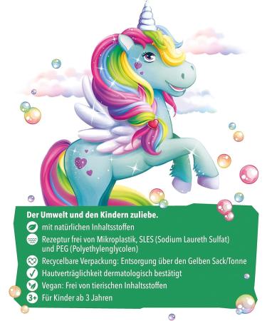 Tetesept Kids Sprudelbad Rainbow Country - Fruity Unicorn Foam for Colorful Bathing Fun - 15 x 40g of Bubbling Bath Foam - Buy Online on GoSupps.com