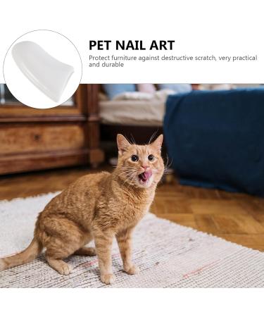 UKCOCO 40 Pcs Cat & Dog Nail Caps - Claw Protection Covers for Cats & Dogs - White 1x0.8cm - Buy Online on GoSupps.com