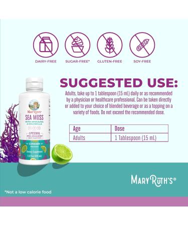 MaryRuth Organics Sea Moss with Spirulina and Chlorella Liposomal | Chlorophyll | Dandelion Root | Superfood | Ultra Absorption | Vegan | Non-GMO | Gluten Free | 7.6 fl oz | 15 Servings - Buy Online on GoSupps.com