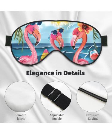 Summer Flamingo Sleep Mask | Adjustable Blackout Eye Cover for Travel | Soft Eye Mask for Men & Women - Perfect for Sleeping & Relaxation - Buy Online on GoSupps.com