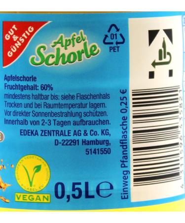 Good & Cheap Apple Spritzer - Pack of 6 (6 x 0.5L) | Disposable Refreshing Beverage - International Shipping - Buy Online on GoSupps.com