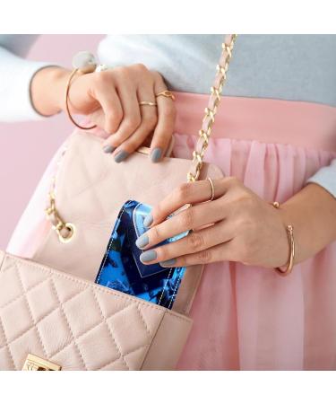 Travel Lipstick Organizer Case | Portable Makeup Bag with Mirror | Blue Rose Design - Perfect for International Shipping - Buy Online on GoSupps.com