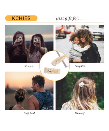 KCHIES Pearl Hair Clips Gold - Women Girls Hair Barrettes for Christmas Wedding Party - Decorative Faux Snap Hairpins - Perfect Gift Set - Buy Online on GoSupps.com