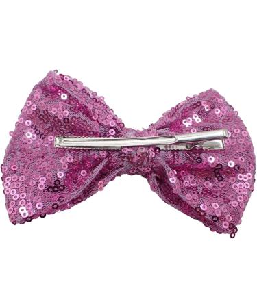 Topkids Accessories Large Sequin Bow on 8cm Beak Hair Clip - Party Sparkly & Bright - for Girls Women Ladies Children (Lilac) - Buy Online on GoSupps.com