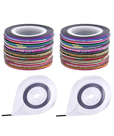 60 Sets Nail Art Striping Tape Line Nail Art Tips Decoration Sticker Tape for Dispenser Nail Art Tape Nails Stickers Shiny Glitter Tape Line Nail Tape for Nail Art Draw Box