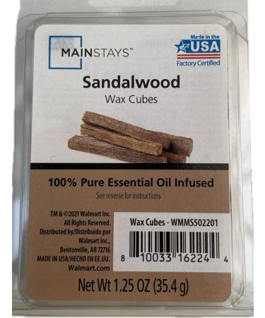 Mainstays Pure Essential Oil Infused Wax Melts Sandalwood 1.25 oz 6 Cubes