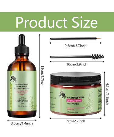  Booaee Organics - Pack of 2 fortifying masks with organic rosemary essential oil for dry hair - 100g and 60ml - Buy Online on GoSupps.com