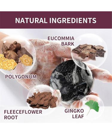 EXQST Black Soap Black Shampoo Bar Reverse Gray Shampoo Bar Gray Covering Shampoo Soap Polygonum Multiflorum Essential Oil Shampoo Black Soap - Buy Online on GoSupps.com