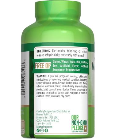 Nature's Truth Magnesium Citrate Softgels | 250mg | 120 Count | High Absorption | Non-GMO & Gluten Free Supplement - Buy Online on GoSupps.com