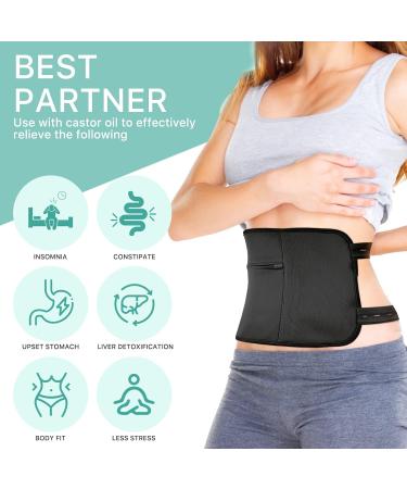 Organic Castor Oil Pack for Liver & Neck - Reusable Culinary Oil Pack (Black) - International Shipping Available - Buy Online on GoSupps.com