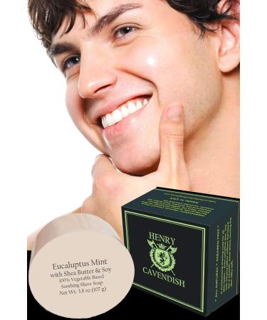 Henry Cavendish Eucalyptus Mint Shave Kit - Shaving Soap 3.8oz Refill Ceramic Bowl & Badger Hair Brush | Premium Grooming Essentials for Men - Buy Online on GoSupps.com
