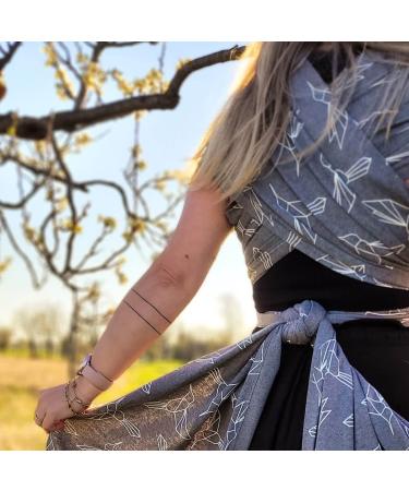 Hoppediz Elastic Baby Sling - 100% Organic Cotton Newborn Carrier (GOTS) - Hummingbirds - 4.60m - Shop Internationally - Buy Online on GoSupps.com