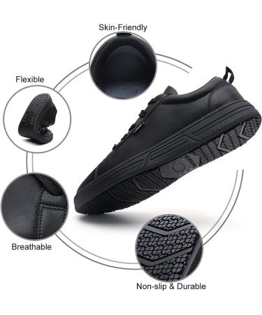 LMQLZHYC Non Slip Work Shoes - Men's & Women's Slip Resistant Chef, Nursing Shoes - Waterproof, Black, Size 11 Women/9.5 Men - Buy Online on GoSupps.com