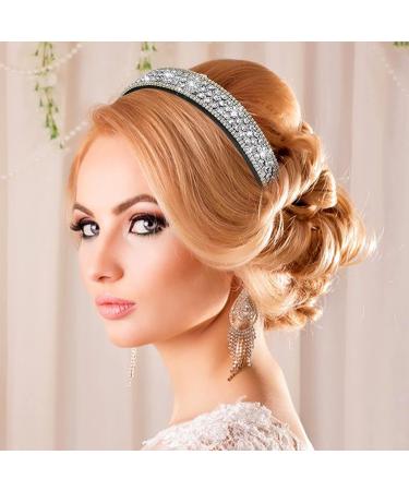 Sibba Rhinestone Wide Hair Band - Bridal Wedding Fashion Headpiece - Buy Online on GoSupps.com