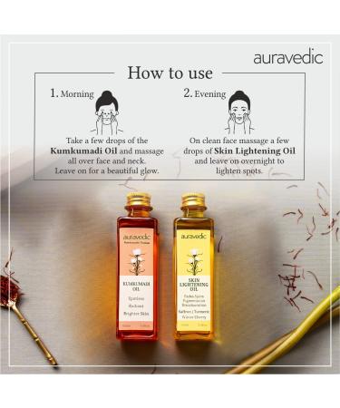 AURAVEDIC Skin Lightening & Kumkumadi Oil 100ml Duo for Radiant Skin - Buy Online on GoSupps.com