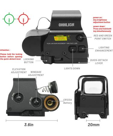 Green/Red Dot Holographic Reflex Sight Scope with G33 3X Magnifier Combo - Built-in Flip QD Mount - Buy Online on GoSupps.com