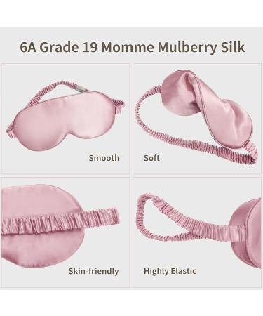 Yunchi 100% Silk Sleep Mask for Men & Women | 19 Momme Pure Mulberry Eye Mask for Comfortable Sleep (Pink) - Buy Online on GoSupps.com